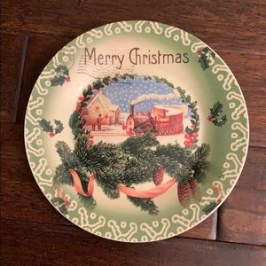 Clay Art Merry Christmas Train Scene 8 in plate